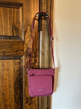 Vera Bradley Quilted Crossbody in Berry Pink